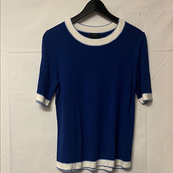 Talbots Blue and White Short Sleeve Tee - Picture 1 of 6